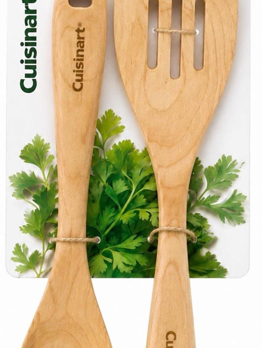 Cuisinart Natural Wood Spoon and Slotted Turner Set - Light Brown